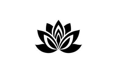 LOTUS shape isolated illustration with black and white style.

