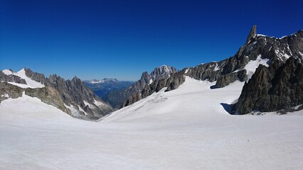 Beautiful view of the snowy mountains on a sunny day