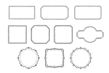 手書きのフレーム、シンプルなベクター素材集