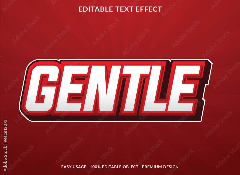 Aufkleber gentle editable text effect template with abstract background and 3d style use for business brand an