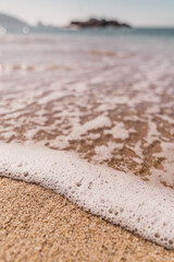 Waves and sea on a beach at Pingueral Chile 2