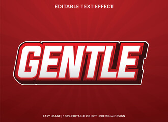 gentle editable text effect template with abstract background and 3d style use for business brand and logo