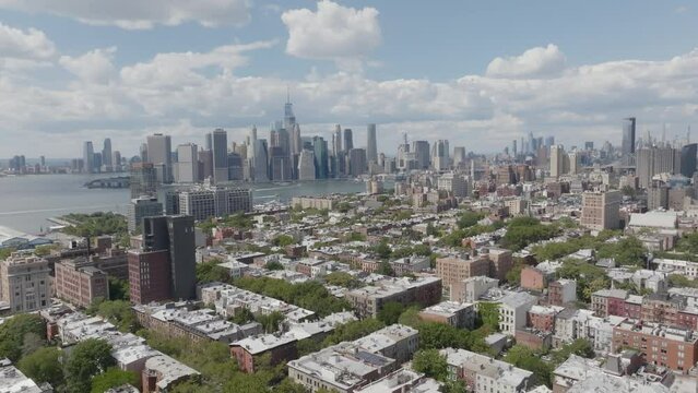 Manhattan's financial district as seen from Cobble Hill in Brooklyn