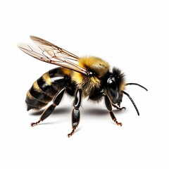 Bumble bee pictures with white background. Generative AI