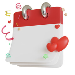 Planning schedule icon concept, modern 3d calendar.
