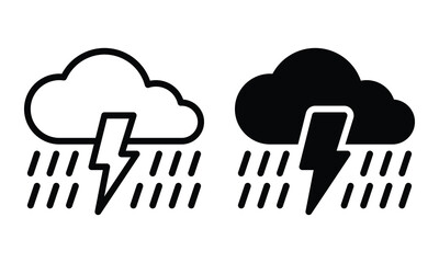 Storm icon with outline and glyph style.