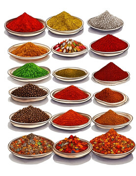 india spices watercolor2 line icon