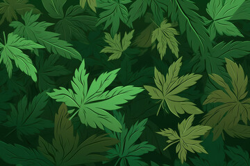 Fototapeta na wymiar Cannabis Marijuana Leaf Pile Background