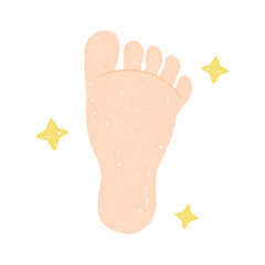 手描きのキラキラの足の裏　PNG