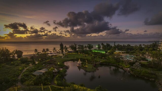 Beautiful sunset landscape in Garipan, Saipan, Northern Marianas Island