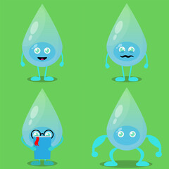 water character vector illustration in various styles.