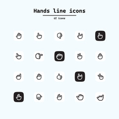Hand cursor icon vector for web and mobile app. cursor sign and symbol. hand cursor icon click and guess. Collection ui icons with squircle shape. Web Page, Mobile App, UI, UX design.
