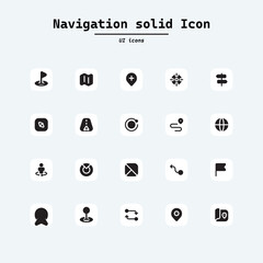 Location icons set. Navigation icons. Map pointer icons. Location symbols. Collection ui icons with squircle shape. Web Page, Mobile App, UI, UX design.

