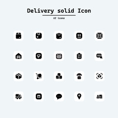 Delivery line vector icons set. Shipping icon collection. Collection ui icons with squircle shape. Web Page, Mobile App, UI, UX design.
