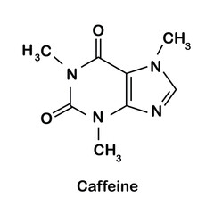 Formula of chemical structure of Caffeine .Vector EPS 10.