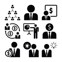 Set Flat Line Icons Office and Business. Finance and business line icons collection. isolated on white background.