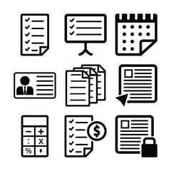 Set Flat Line Icons Office and Business. Finance and business line icons collection. isolated on white background.
