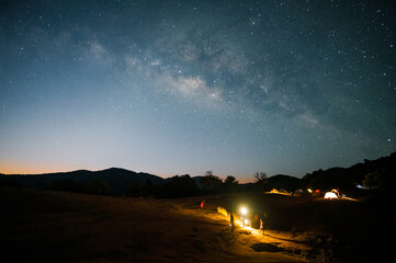 The Milky Way constellation at night