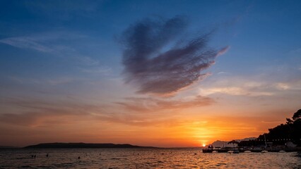 Beautiful view of the lake during the sunset