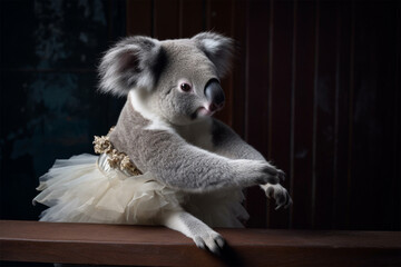 a koala dancing ballet