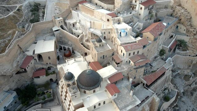 Aerial shot of Mar Saba Monastery