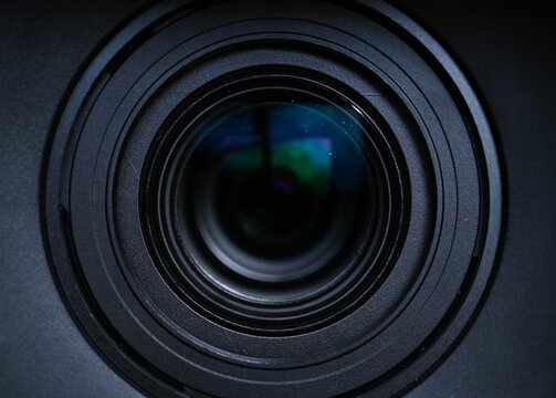 Closeup shot of camera lens