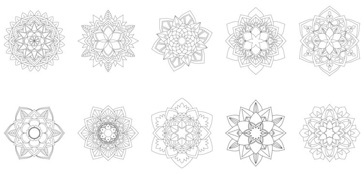 Circular Mandala Coloring page template v15