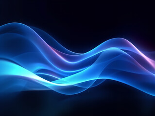 Abstract purple colorful neon light waves traveling at highspeed. Generative AI.