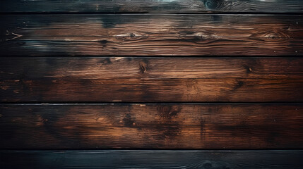 Dark wooden texture. Dark wood planks background. Generative AI.