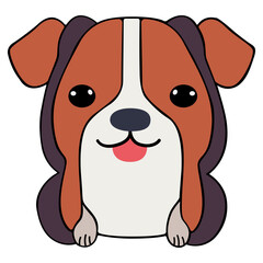 Dog clipart vector flat design on transparent background, animal isolated clipping path element