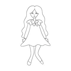 halloween collection cute cartoon witch girl, cat, haunted house, tree with hand drawing. vector 