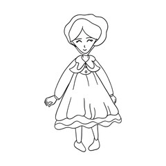 halloween collection cute cartoon witch girl, cat, haunted house, tree with hand drawing. vector 