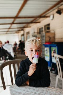 boy enjoying an ice cream