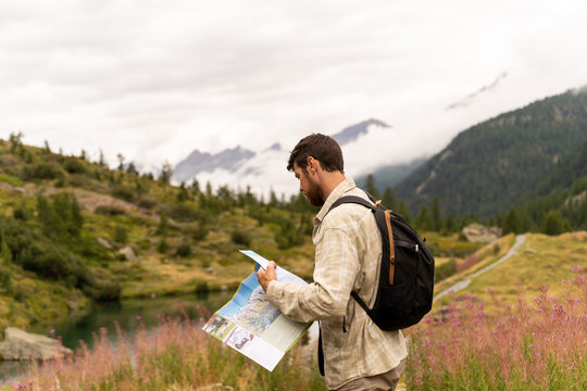 Man Checking Map
