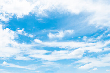 Naklejka na ściany i meble Summer blue sky with clouds. bright cloudy bacground