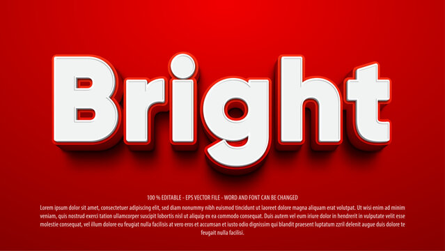Fototapeta Red bold 3d style editable text effect