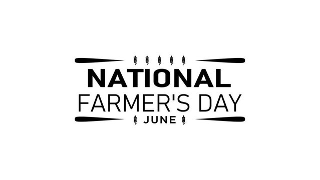 national farmers day animation. 4k animated greeting card. gift card. green screen and alpha channel.
