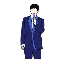 Illustration vector of Kpop fashion stage. idols of Koreans performing. K-pop male fashion idol. singer who is singing wearing beautiful clothes