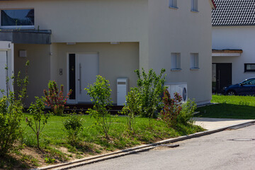 modern house facade entrance area