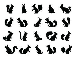 squirrel silhouettes set illustration vector © ITrWorks