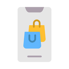 Online Shopping flat icon for commerce and shopping, ecommerce, smartphone, buy, tablet, phone logo
