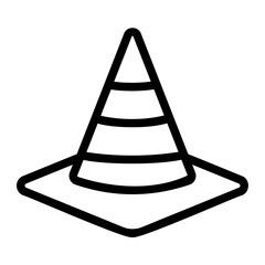 traffic cone line icon