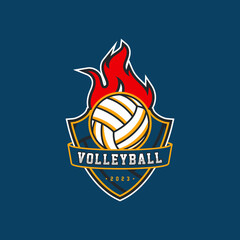 Volleyball Logo Badge, American Logo Sport