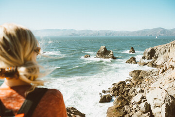 Looking over the rocky cliff 
