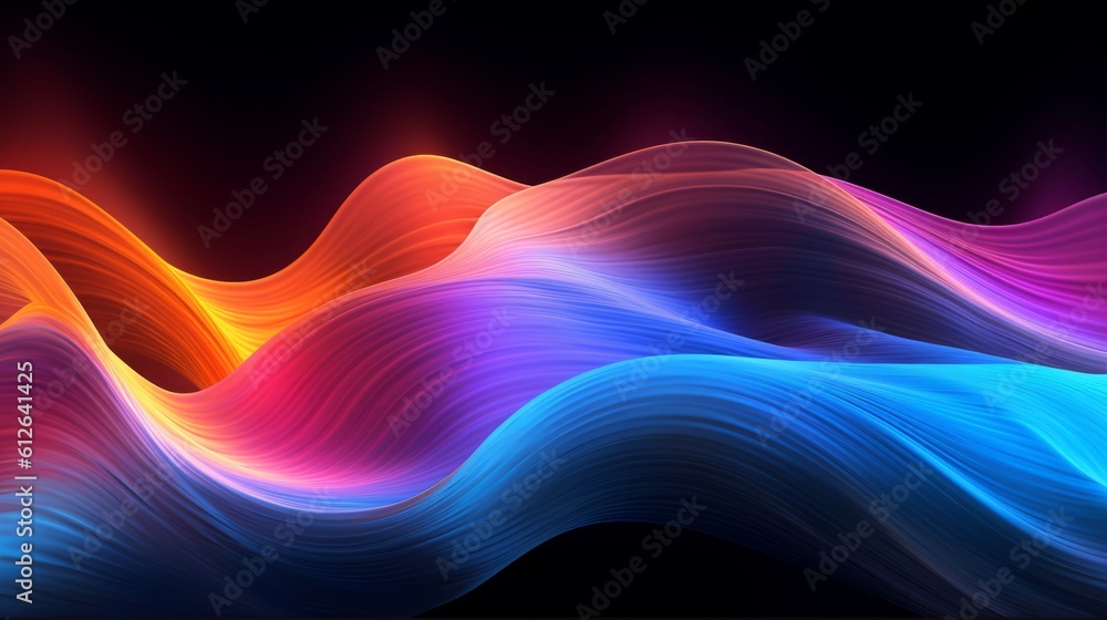 Poster abstract colorful background with smooth lines. generative ai illustration for your design