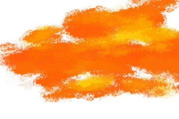 Abstract orange watercolor brush stroke on transparency background	
