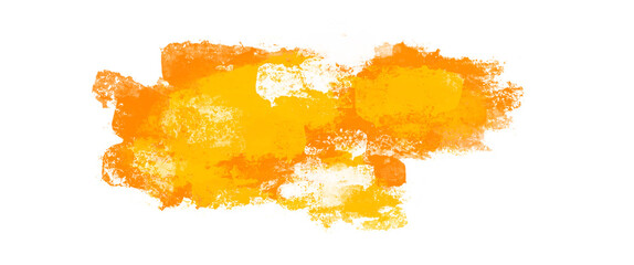 Yellow watercolor brush stroke on transparency background	
