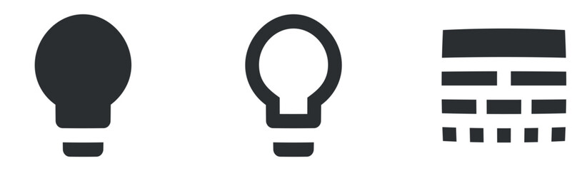 Set of 3 icons Actions. Creative business solutions icon set. Simple Set. Linear icons set. Thin filled icons pack. UX UI