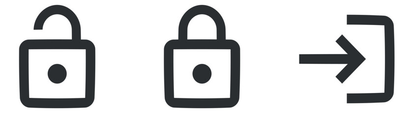 Set of 3 icons Actions. Vector collection thin line Web icon. modern trend in the style. Linear symbols set. Big UI icon set. UI and UX