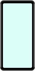 Smartphone mockup. Smartphone with colored empty screens. Device front view illustration. png 